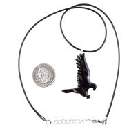 Hawk Necklace, Hand Carved Wooden Hawk Pendant for Men or Women, Wood Falcon Pendant, Totem Bird Jewelry