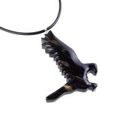 Hawk Necklace, Hand Carved Wooden Hawk Pendant for Men or Women, Wood Falcon Pendant, Totem Bird Jewelry