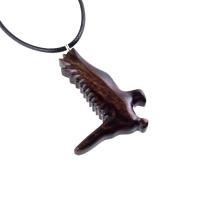 Hand Carved Hawk Pendant, Wooden Falcon Necklace, Wood Bird Necklace, Totem Jewelry for Men or Women, One of a Kind Gift for Him Her
