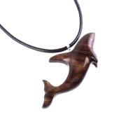 Hand Carved Orca Pendant, Wooden Whale Necklace, Sea Animal Pendant, Nautical Necklace for Men or Women, Wood Jewelry