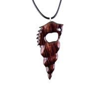 Nyami Nyami African Pendant, Hand Carved Tribal Necklace, Wood African Jewelry, Wooden Protection Amulet, Good Luck Charm