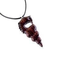 Nyami Nyami African Pendant, Hand Carved Tribal Necklace, Wood African Jewelry, Wooden Protection Amulet, Good Luck Charm