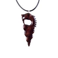 Nyami Nyami African Pendant, Hand Carved Tribal Necklace, Wood African Jewelry, Wooden Protection Amulet, Good Luck Charm