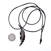 Hand Carved Feather Necklace, Wooden Feather Pendant, Mens Wood Necklace, Tribal Jewelry, One of a Kind Gift for Him