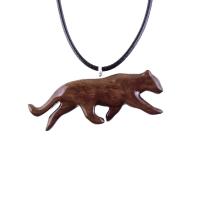 Jaguar Pendant, Hand Carved Wooden Panther Necklace, Cougar, Mountain Lion, Animal Jewelry for Men or Women, Gift for Him Her