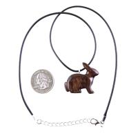 Bunny Necklace, Hand Carved Wooden Rabbit Pendant, Pet Animal Necklace, Wood Jewelry, One of a Kind Gift for Her