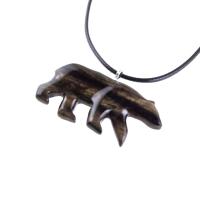 Polar Bear Necklace, Hand Carved Wooden Bear Pendant for Men or Women, Totem Spirit Animal, Wood Jewelry, One of a Kind Gift for Him Her