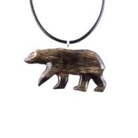Polar Bear Necklace, Hand Carved Wooden Bear Pendant for Men or Women, Totem Spirit Animal, Wood Jewelry, One of a Kind Gift for Him Her