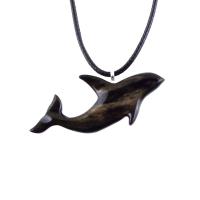 Hand Carved Orca Pendant, Wooden Killer Whale Necklace for Men or Women, Sea Animal, Nautical Beach Wood Jewelry