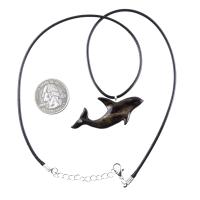 Hand Carved Orca Pendant, Wooden Killer Whale Necklace for Men or Women, Sea Animal, Nautical Beach Wood Jewelry