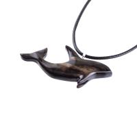 Hand Carved Orca Pendant, Wooden Killer Whale Necklace for Men or Women, Sea Animal, Nautical Beach Wood Jewelry