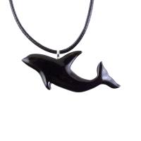 Hand Carved Orca Pendant, Wooden Killer Whale Necklace for Men or Women, Sea Animal, Nautical Beach Wood Jewelry