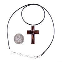 Wooden Cross Pendant, Hand Carved Wood Cross Necklace, Christian Jewelry, One of a Kind Gift for Men or Women