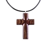 Wooden Cross Pendant, Hand Carved Wood Cross Necklace, Christian Jewelry, One of a Kind Gift for Men or Women