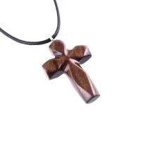 Handmade Wooden Cross Necklace for Men Women, Wood Cross Pendant, One of a Kind Hand Carved Christian Jewelry