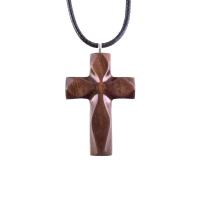 Handmade Wooden Cross Necklace for Men Women, Wood Cross Pendant, One of a Kind Hand Carved Christian Jewelry