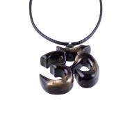 Hand Carved Om Pendant for Men or Women, Wooden Ohm Necklace, Yoga Gift Aum Wood Jewelry