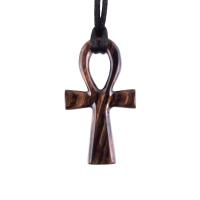 Ankh Necklace, Hand Carved Wooden Ankh Pendant for Men or Women, Egyptian Cross Necklace, Egyptian Jewelry Gift for Him Her