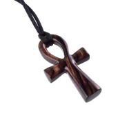 Ankh Necklace, Hand Carved Wooden Ankh Pendant for Men or Women, Egyptian Cross Necklace, Egyptian Jewelry Gift for Him Her