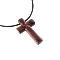Wooden Cross Necklace, Hand Carved Cross Pendant, Mens Christian Wood Jewelry, One of a Kind Gift for Him