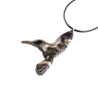 Hummingbird Necklace, Wooden Hummingbird Pendant, Hand Carved Wood Bird Jewelry, One of a Kind Handmade Gift for Her