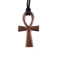 Wood Ankh Pendant, Hand Carved Egyptian Wooden Ankh Cross Necklace for Men or Women, African Jewelry Gift
