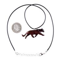 Hand Carved Puma Pendant, Wooden Panther Necklace, Cougar, Mountain Lion, Big Cat Animal Wood Jewelry for Men or Women, Gift for Him Her