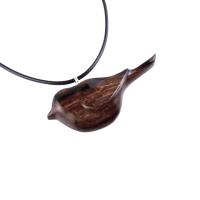 Chickadee Necklace, Hand Carved Wooden Bird Pendant, Wood Bird Jewelry, One of a Kind Gift for Her