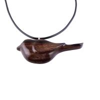 Chickadee Necklace, Hand Carved Wooden Bird Pendant, Wood Bird Jewelry, One of a Kind Gift for Her