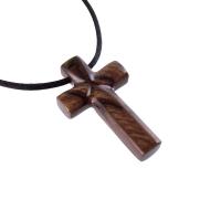 Wood Cross Necklace, Hand Carved Wooden Cross Pendant, Christian Jewelry for Men, One of a Kind Gift for Him