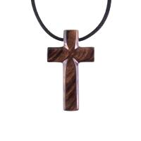 Wood Cross Necklace, Hand Carved Wooden Cross Pendant, Christian Jewelry for Men, One of a Kind Gift for Him