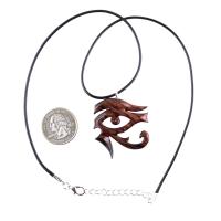 Eye of Horus Pendant Necklace, Hand Carved Wooden Egyptian Jewelry for Men or Women