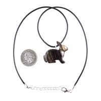Rabbit Necklace, Hand Carved Wooden Bunny Pendant, Wood Animal Necklace, Pet Animal Totem Jewelry, One of a Kind Gift