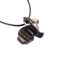 Rabbit Necklace, Hand Carved Wooden Bunny Pendant, Wood Animal Necklace, Pet Animal Totem Jewelry, One of a Kind Gift