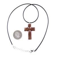 Handmade Wooden Cross Necklace for Men Women, Wood Cross Pendant, One of a Kind Hand Carved Christian Jewelry