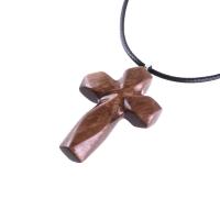 Handmade Wooden Cross Necklace for Men Women, Wood Cross Pendant, One of a Kind Hand Carved Christian Jewelry