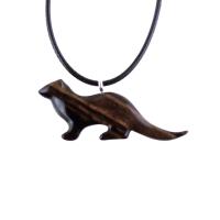 Hand Carved Wooden Sea Otter Pendant Necklace - Totem Animal Jewelry Gift for Men & Women