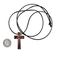 Hand Carved Wooden Cross Pendant, Mens Wood Cross Necklace, Handmade Christian Jewelry, One of a Kind Gift for Him