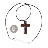 Wood Cross Necklace, Hand Carved Wooden Cross Pendant for Men Women, Handmade Christian Jewelry Gift for Him Her