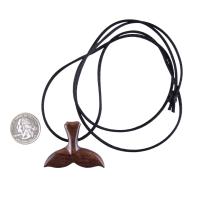 Hand Carved Wooden Orca Whale Tail Pendant, Mens Wood Necklace, Handmade Nautical Jewelry Gift