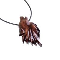 Carved Wolf Pendant, Wooden Wolf Necklace, Spirit Animal Totem, Handmade Wood Jewelry for Men or Women, One of a Kind Gift