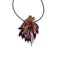 Carved Wolf Pendant, Wooden Wolf Necklace, Spirit Animal Totem, Handmade Wood Jewelry for Men or Women, One of a Kind Gift
