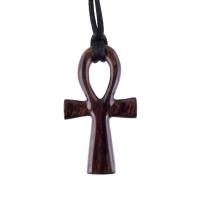 Ankh Necklace, Hand Carved Wooden Ankh Pendant for Men or Women, Egyptian Cross Necklace, Egyptian Jewelry Gift for Him Her