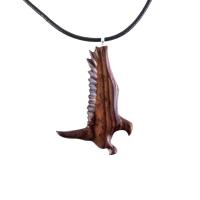 Hawk Necklace, Wooden Falcon Pendant, Hand Carved Bird Necklace, Totem Amulet, Wood Jewelry, One of a Kind Handmade Gift