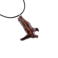 Hawk Necklace, Wooden Falcon Pendant, Hand Carved Bird Necklace, Totem Amulet, Wood Jewelry, One of a Kind Handmade Gift