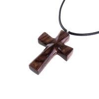 Wooden Cross Necklace, Hand Carved Wood Cross Pendant, Christian Jewelry for Men Women, Gift for Him or Her