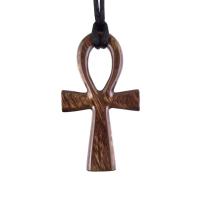 Large Ankh Pendant, Wood Egyptian Ankh Necklace, Wooden Cross Ankh Pendant, Mens African Jewelry, Gift for Him