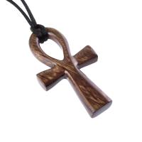 Large Ankh Pendant, Wood Egyptian Ankh Necklace, Wooden Cross Ankh Pendant, Mens African Jewelry, Gift for Him