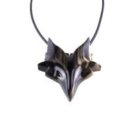 Celtic Fox Necklace, Hand Carved Wooden Fox Pendant for Men or Women, Totem Spirit Animal Gift for Him or Her, Wood Jewelry