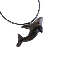 Hand Carved Orca Pendant, Wooden Killer Whale Necklace for Men or Women, Sea Animal, Nautical Beach Wood Jewelry